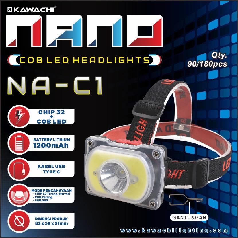Senter Kepala LED Chip 32 dan COB LED 40 Watt dengan Baterai 1200mAh