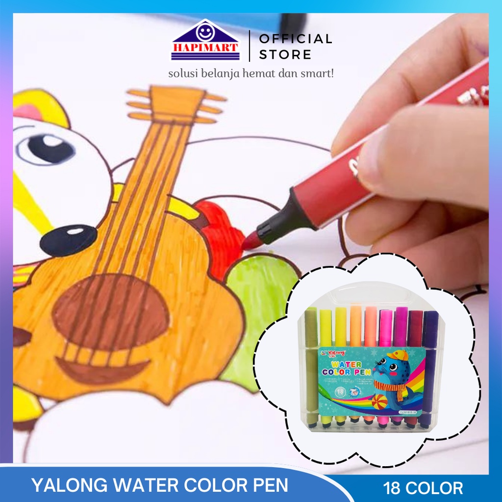 

Water Color Pen Yalong Spidol 18 Warna Washable Mudah Di Cuci Air