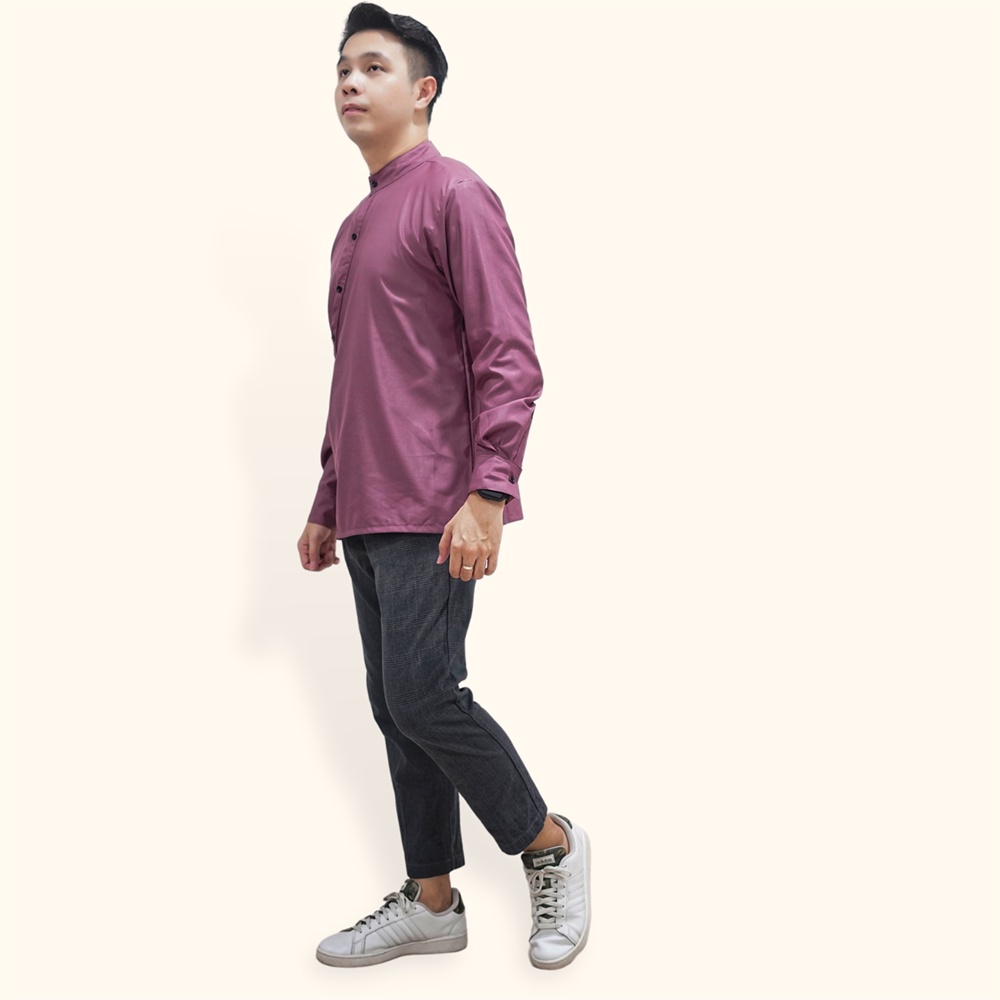 Kemeja koko Casual Lengan Panjang Pria model terbaru variasi kancing - XSHOP Hasan