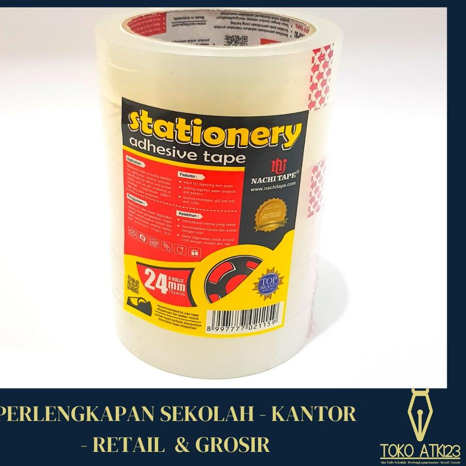 

✨STAR✨ Isolasi / Stationary Tape Slop Merk Nachi 24mm x 72 yards !!