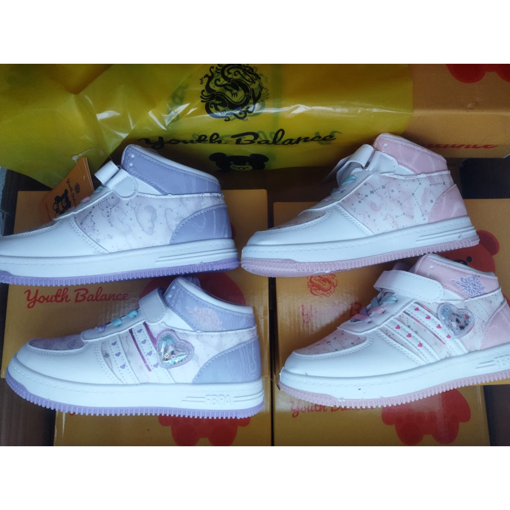 sepatu sneakers anak perempuan viral import B-D9 (26-37) model sport termurah