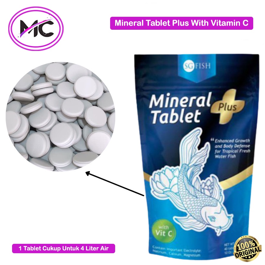 Garam Ajaib Cupang Mineral Tablet plus Vitamin C Original SG Vitamin Obat Ikan Guppy Koi Louhan dll