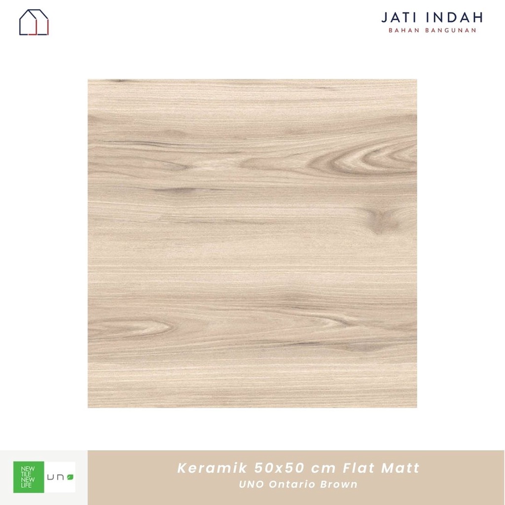 Keramik Lantai Motif Kayu Matt Flat 50x50cm UNO Ontario