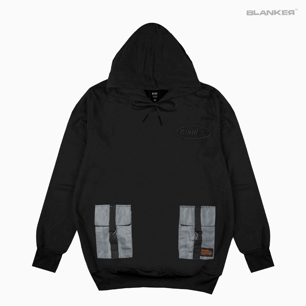 Blanker Hoodie / Fleece Black W/Grey Two Pocket E23