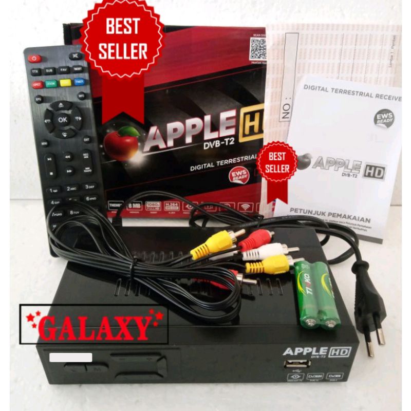 STB Digital T2 Matrik Apel Merah Set Top Box TV Digital MATRIK Apple Merah Terbaru HD DVBT2 UHF Digi