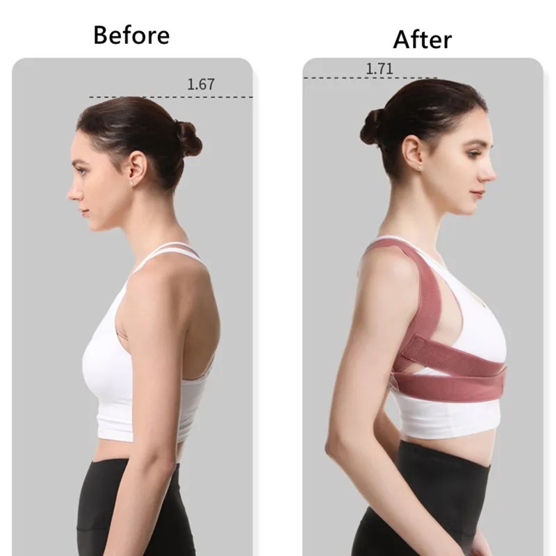 Aolikes Penyangga Punggung Dada Terapi Penegak Bungkuk Posture back support modeling pramugari