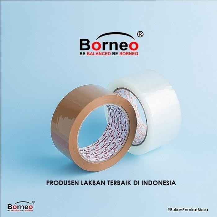 Lakban Borneo 2Inch Per Slop Isi 6Pcs / Lakban Bening / Lakban Coklat