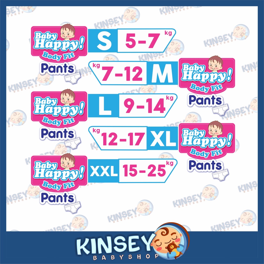 Baby Happy Pants S40 M34 L30 XL26 XXL24 Popok Bayi Celana