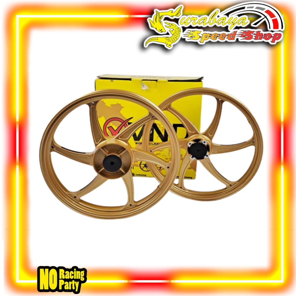 VND Velg Six Star Palang 6 Yamaha MX King Ukuran 160 / 185 RIng 17 Set Depan Belakang Original VND R