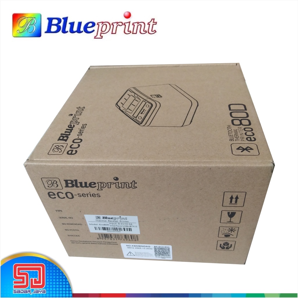 Blueprint ECO 80D Printer Kasir Thermal Bluetooth 80 mm Struk Nota Antrian Ticket Karcis Parkir Tiket PPOB