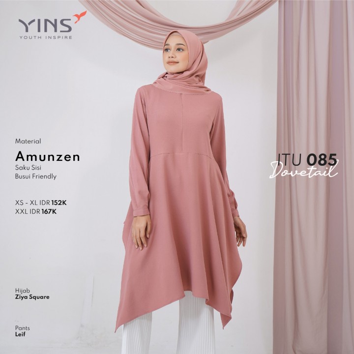 Tunik Youth Inspire ITU 085 / Tunik Remaja Wanita Muslim Dovetail - Dusty Tosca - Grey - Purple Terbaru 2023