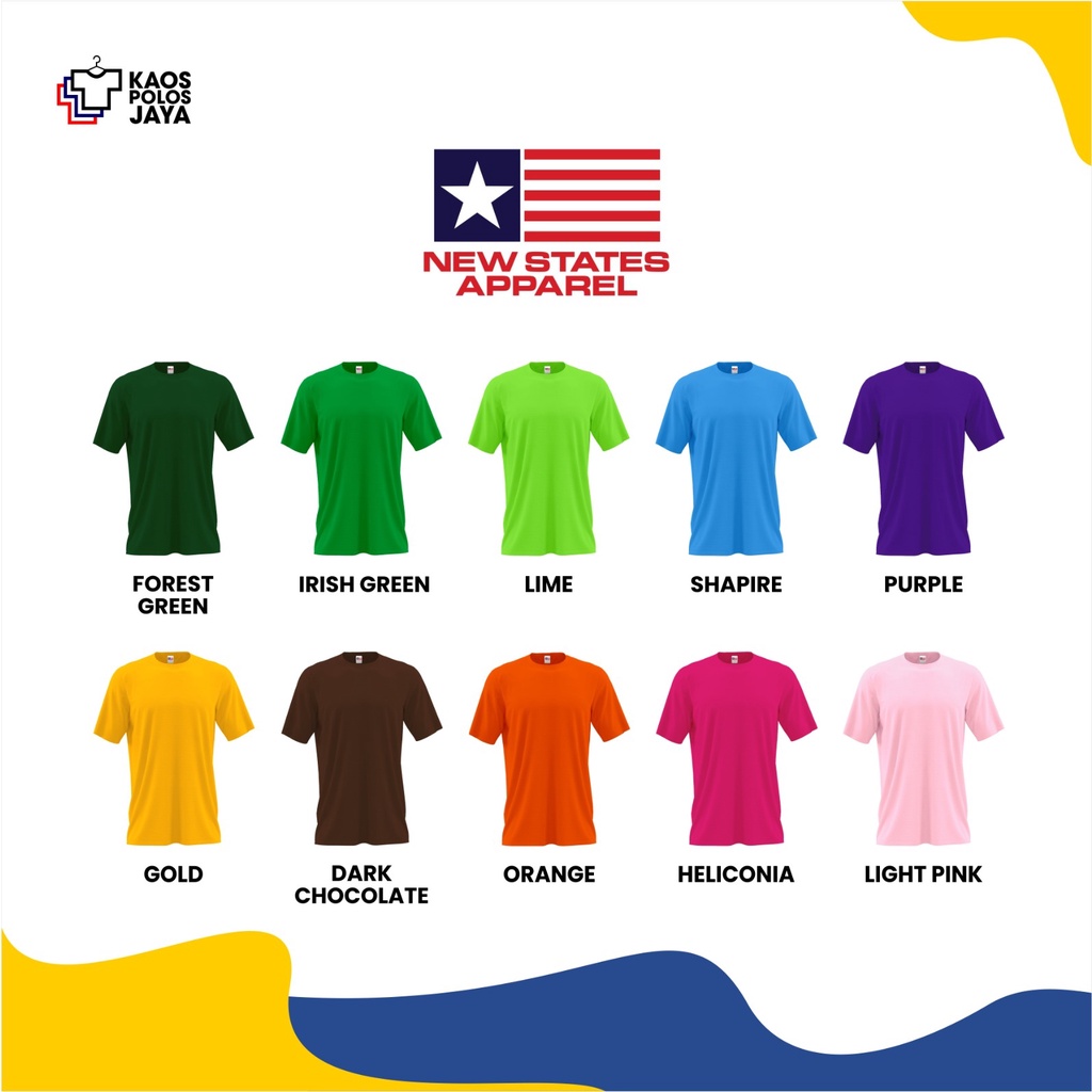 KAOS NEW STATES APPAREL NSA 3600 / KAOS NSA / KAOS POLOS PREMIUM BAGUS KATALOG B