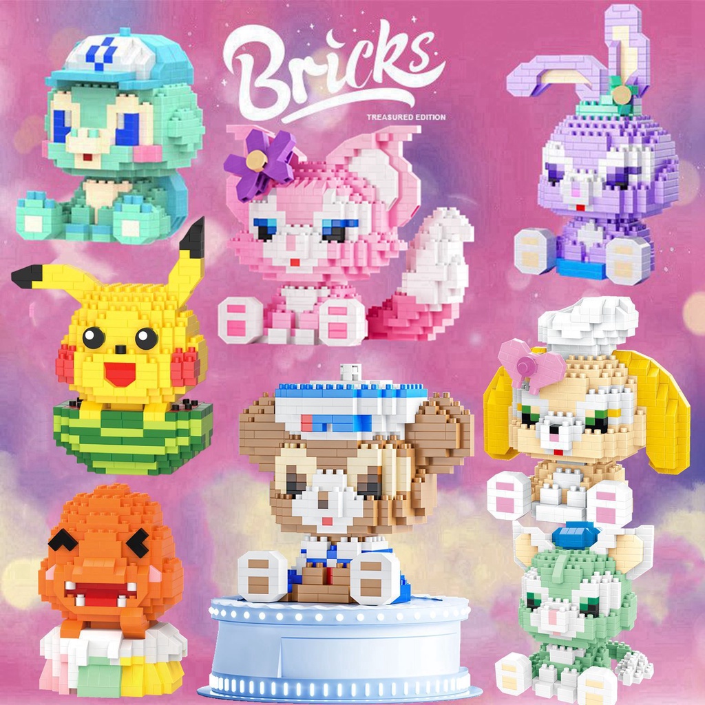 GrosirMart Mainan Balok Susun Disney LinaBell Mainan Anak Mainan Edukasi DIY 3DPuzzle Brick Nano Block