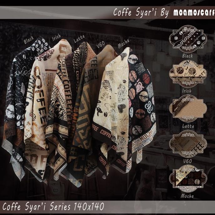 Jilbab Jumbo Hijab Segi Empat Motif Syar i Scarf Voal Premium Coffee S