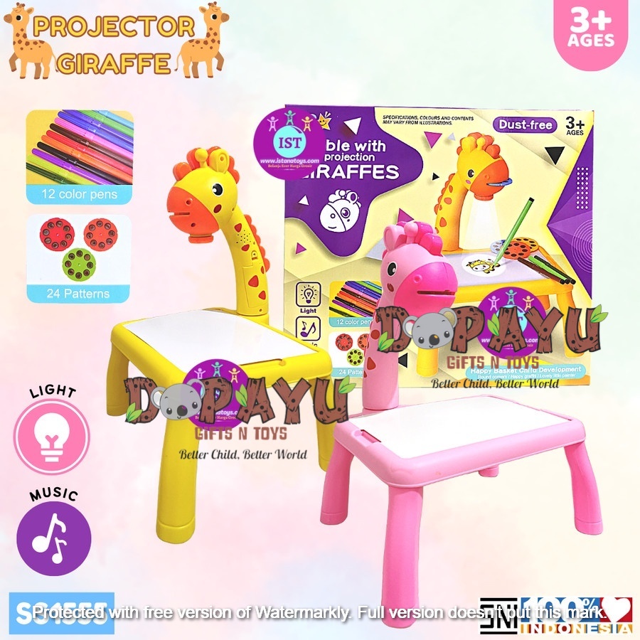 MEJA GAMBAR ANAK PROYEKTOR GIRAFFE PROJECTION TABLE SS1555 MINI