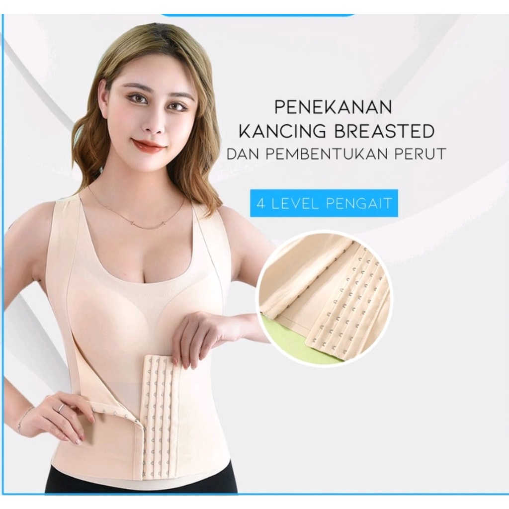 Korset Seamless Pelangsing Tanpa Jahitan Korset Longtorso Bra Shapewear