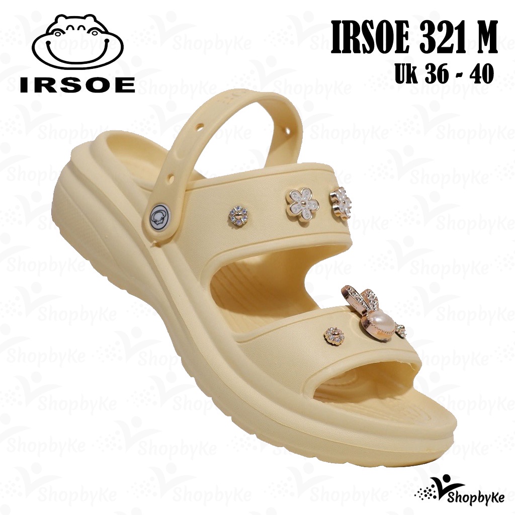 Sandal Wanita Terbaru/Sepatu Sendal Wedges Karet Jelly Import IRSOE 321M/Sendal Korea Import