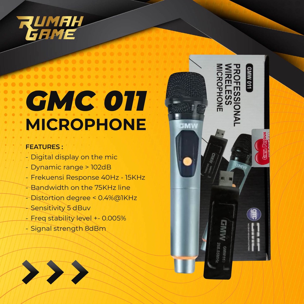 GMC Microphone Wireless GMW-011 Professional Wireless Microphone Murah