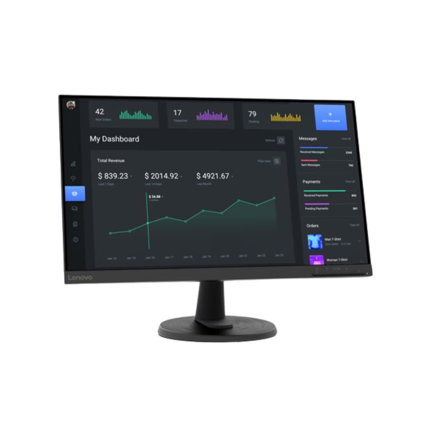 Monitor LED Lenovo D24-40 24&quot; 1080p 75Hz VGA HDMI VESA 100x100mm