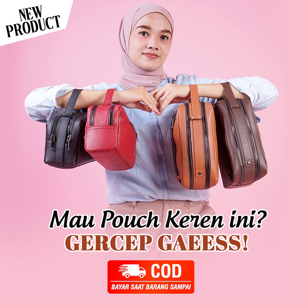 EP03 - Pouch Handbag Trendy Multifungsi Dengan Jahitan Halus Dan Rapi Tas Wanita Kulit