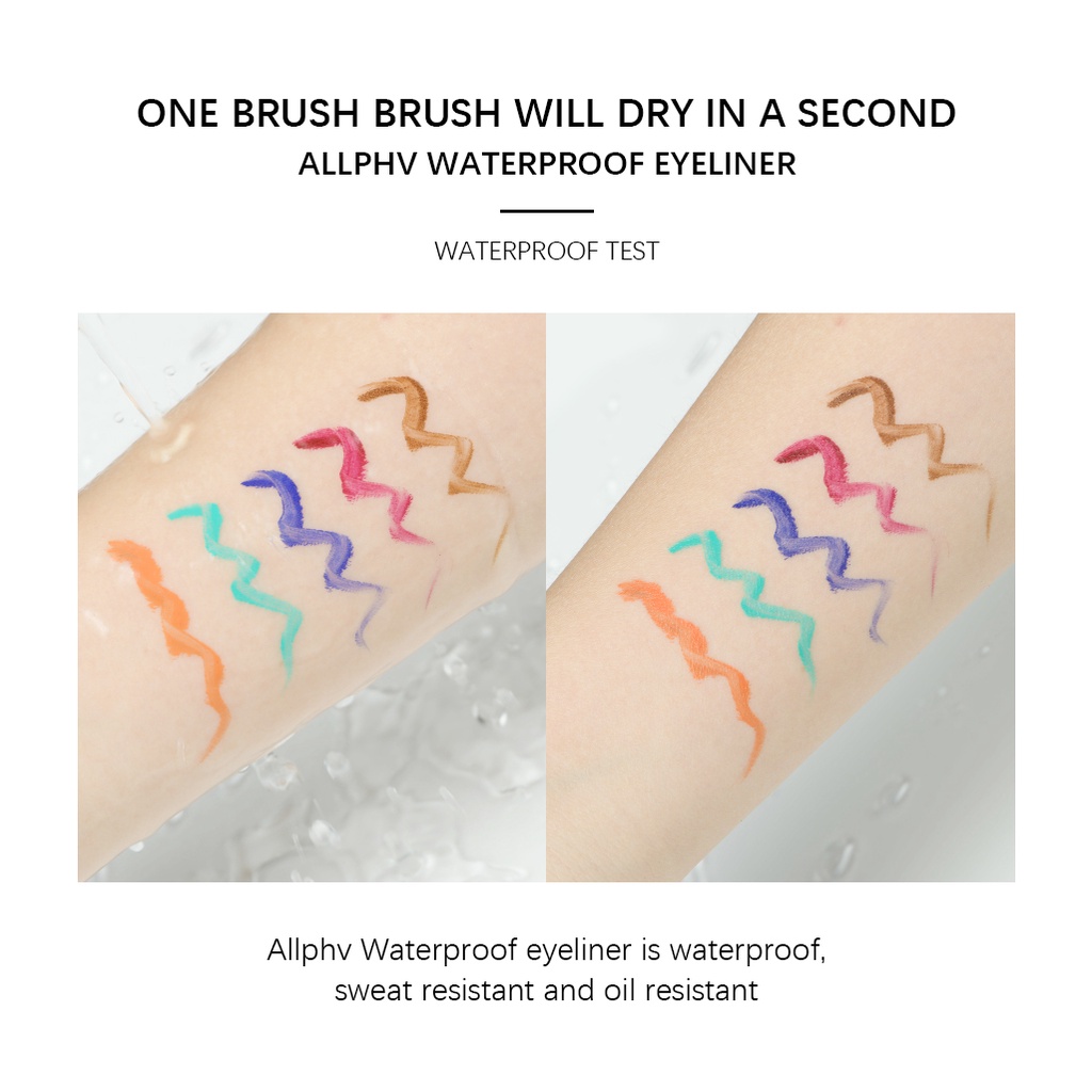 ALLPHV Liquid Eyeliner 12 Color Evenly Pigmented Long Lasting Waterproof Face Painting Make Up Art Eyeliner Warna Warni Eyeliner Putih biru Merah Coklat