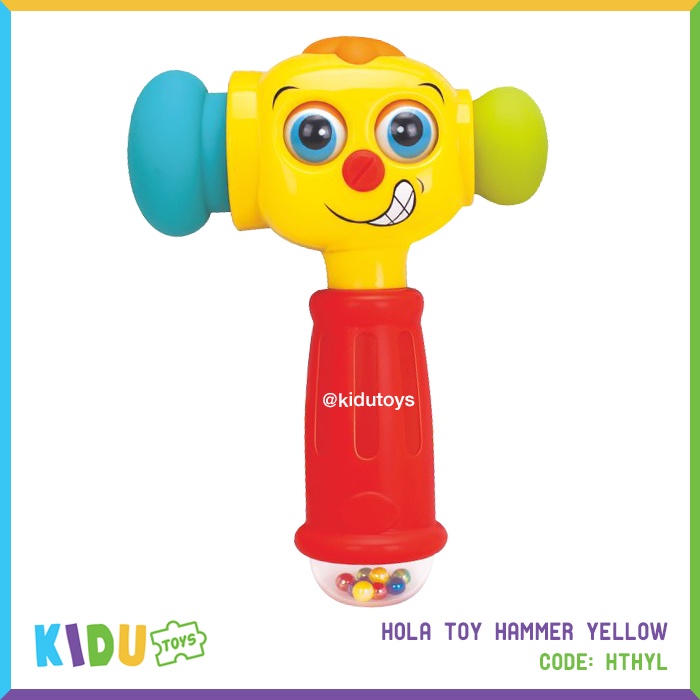 Mainan Anak Palu Pukul Pukulan Hola Toy Hammer Yellow Kidu Toys