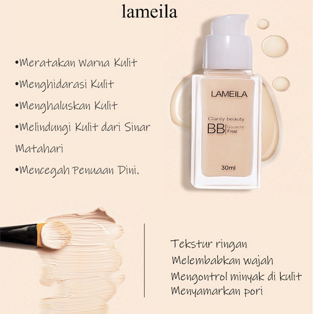 Hope Store - Lameila BB Cream Super Wearing MakeUp Foundation / Krim Pelembab &amp; Pemutih Wajah Waterproof Anti Air