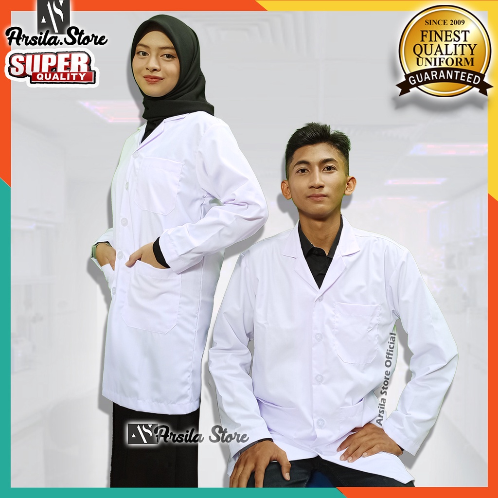 (Murah) Jas Laboratorium Lengan Panjang / Jas Lab Lengan Panjang /Jas Praktek/Jas Lab Rumah Sakit