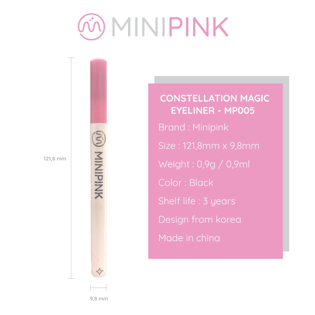 MINIPINK Waterproof Eyeliner Constellation Magic Brush Korean Long-Lasting Pencil Bold Beautiful Mesmerizing MP006