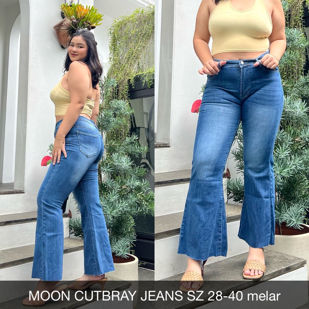 CELANA JEANS WANITA UKURAN NORMAL &amp; JUMBO MOON CUTBRAY-SYSCLOTHIER