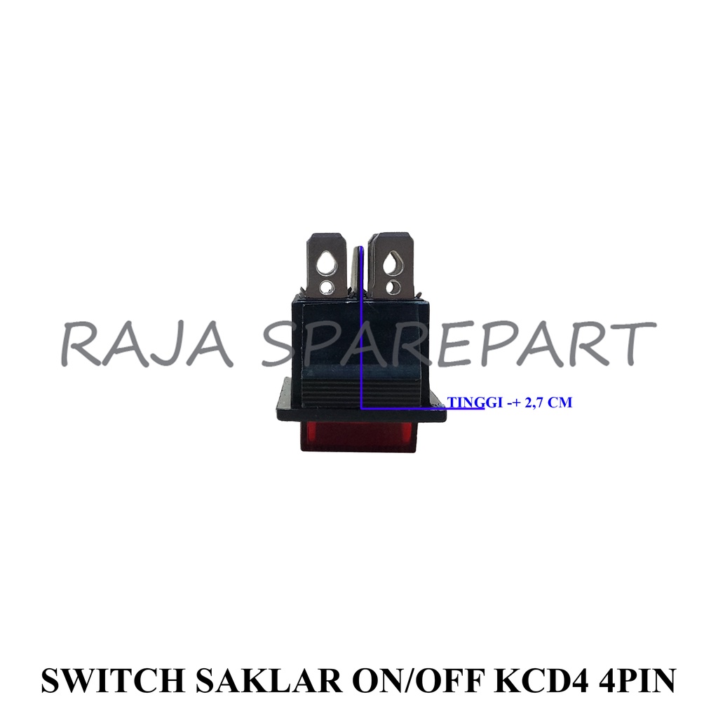 SAKLAR/PUSH ON OFF 4PIN/SWITCH SAKLAR ON/OFF KCD4 4PIN