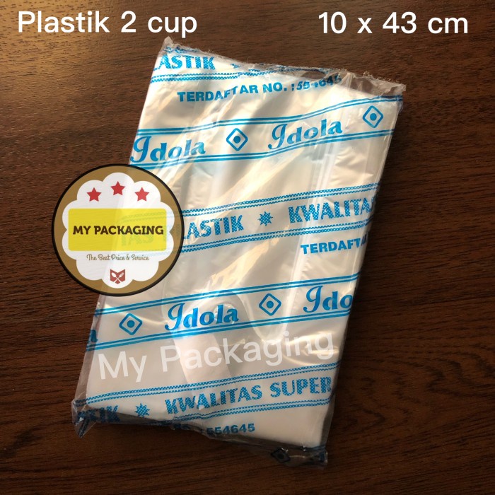 Kantong plastik BENING HDPE TIPIS 10 x 40cm (2cup) 55pcs/pack Kresek Transparan