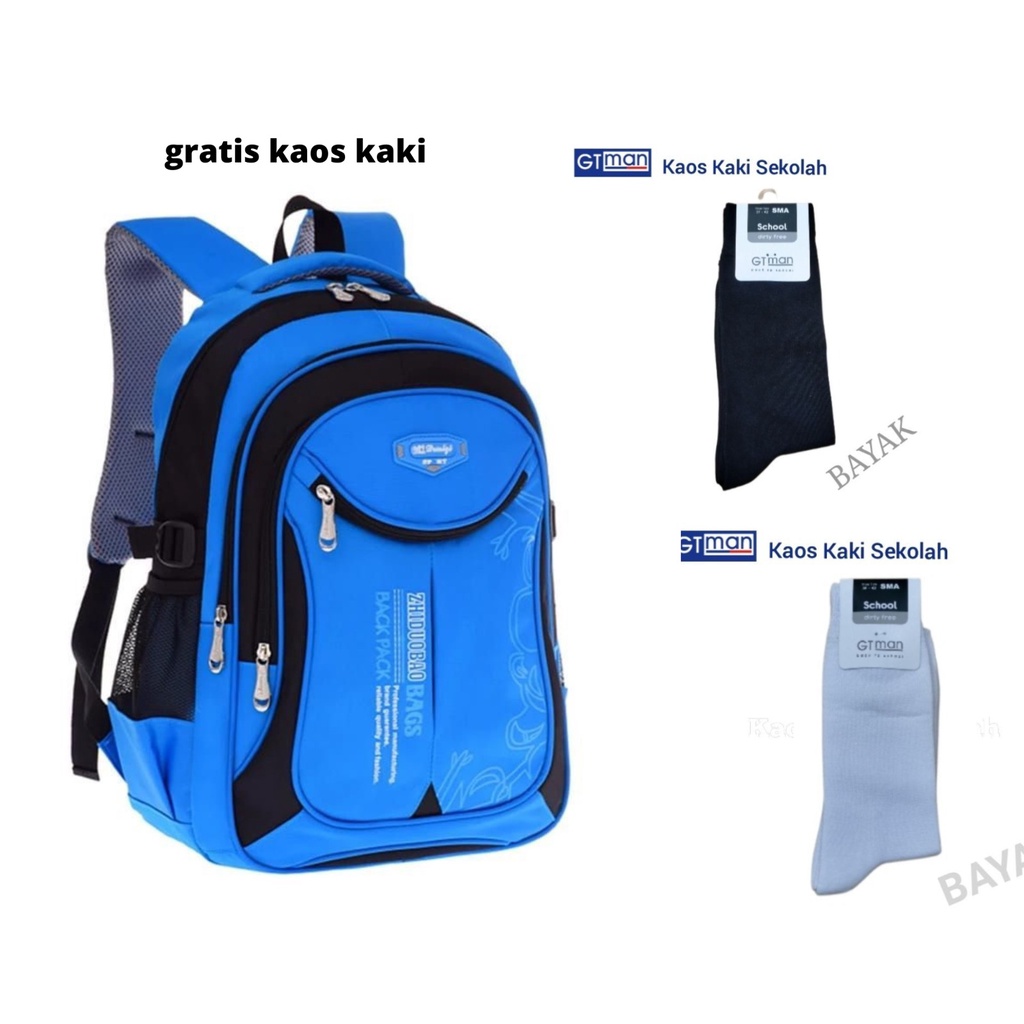 tas sekolah anak laki-laki anak perempuan backpack sekolah anak tk sd smp sma kuliah ZILONG FREE KAOS KAKI