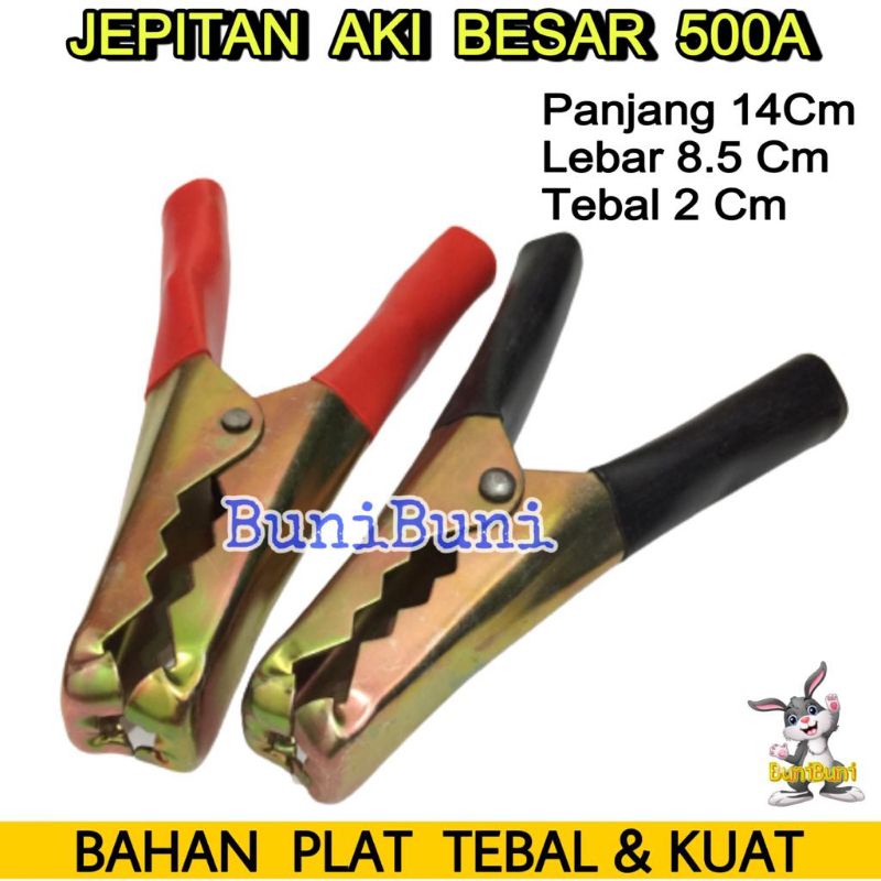 JEPITAN AKI BESAR 500A / Jepit Capit Aki Accu Besar Buaya 500A Universal (SEPASANG)