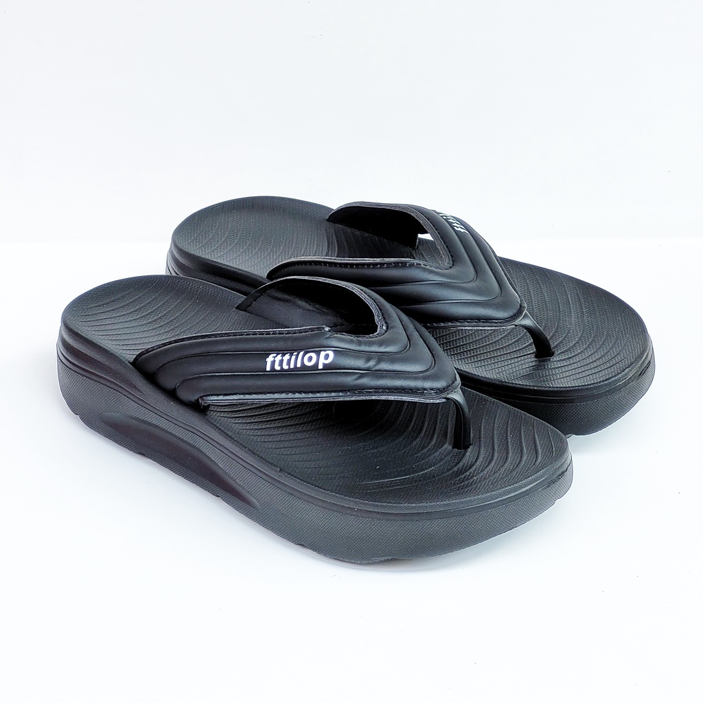 Fttilop Slippers Sandal 3cm Jepit Sendal Pria Wanita Murah Karet Empuk Platform - 9057