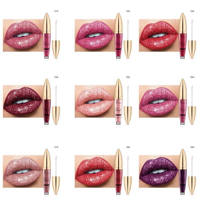 LIPSTIK CAIR GLITTER MATTE BERKILAU 18 WARNA IMPORT LIP GLOSS MUTIARA TAHAN LAMA