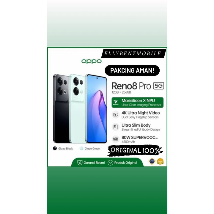 OPPO RENO 8 PRO 5G 12/256GB NEW GARANSI RESMI