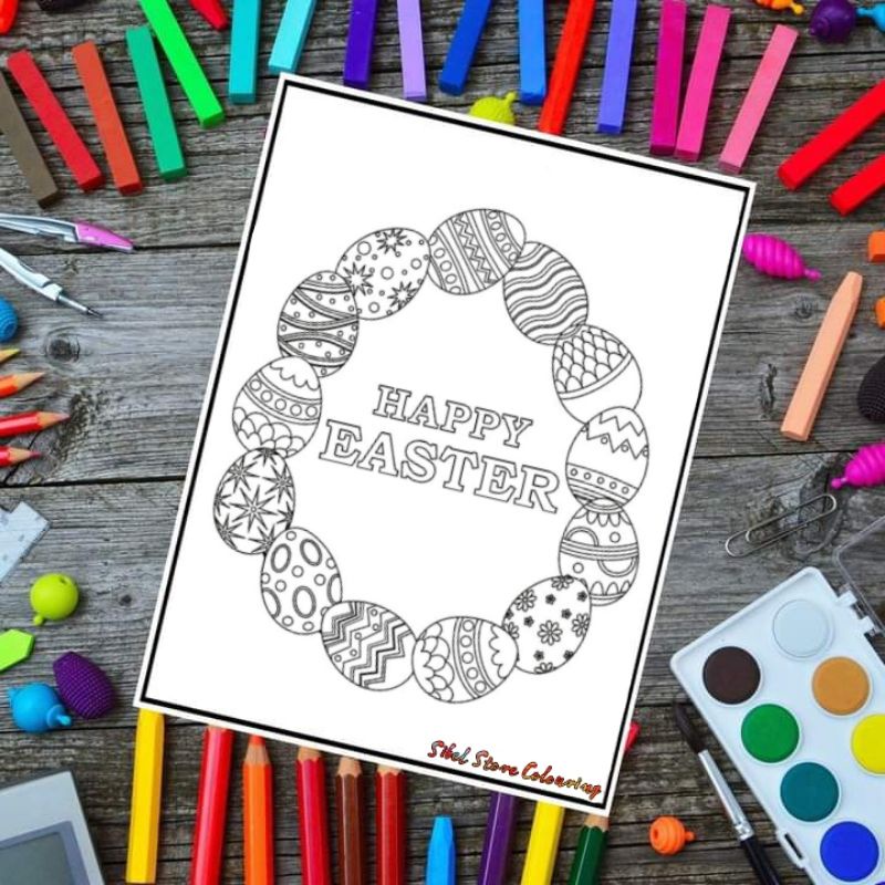 

Kertas Mewarnai Anak Tema Easter / Paskah / Kertas Gambar (10 Lembar Gambar)