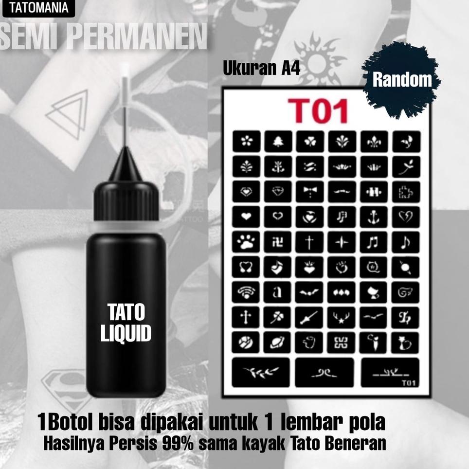 ️✔️✔️ TATOMANIA-Tato semi permanen liquid tato free pola tato secara random Tato temporer semi perma