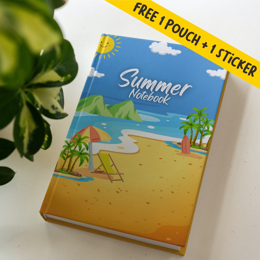 

Buku Catatan Diary Journal Notebook Agenda, Dotted dan Polos Summer Beach