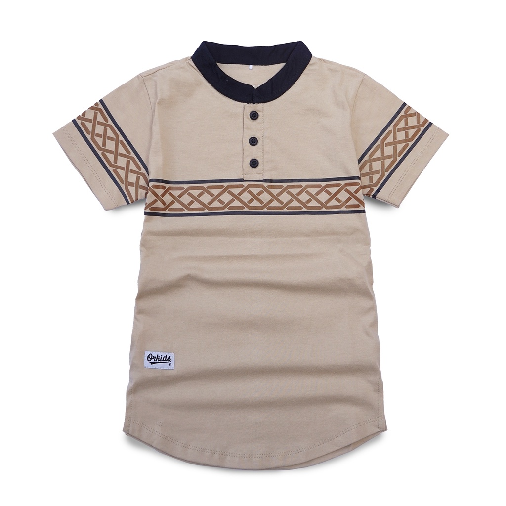 Kaos Kurta Anak Laki Laki Baju Koko Anak Kerah Shanghai Meiza Cream