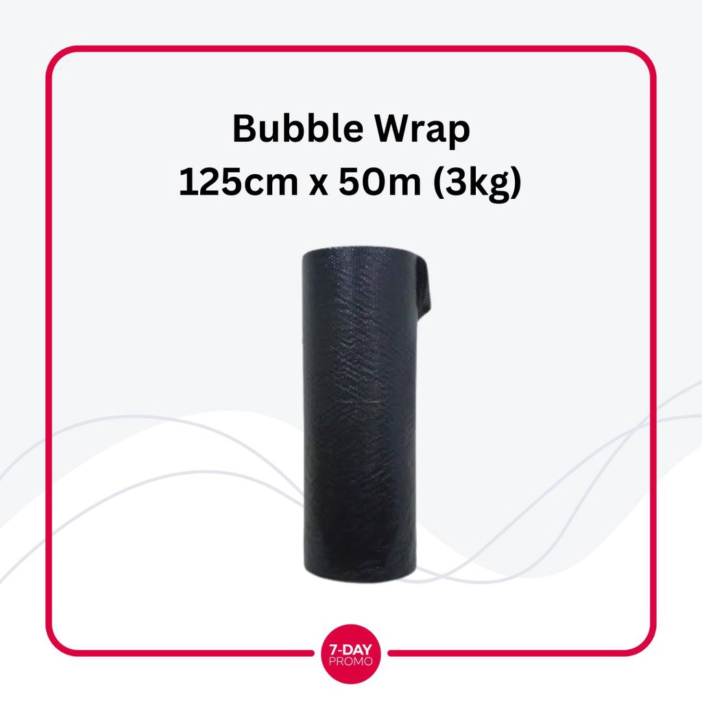 BUBBLE WRAP ROLL HIGH QUALITY uk 1,25m x 50m plastik hitam putih 125cm x 50m &amp; 30cm x 50m