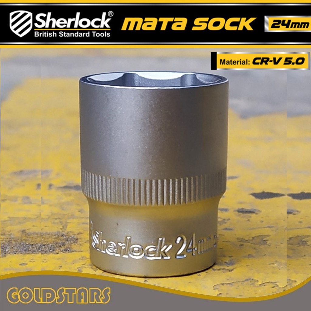 Kunci Shock 24 mm 6 PT Original Sherlock Mata Sok/Sock 1/2 inch