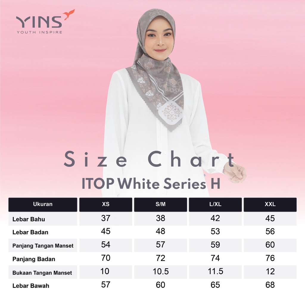 (BISA COD) INSPIRE WHITE SERIES Atasan Putih Bahan Airflow Jasmine Dengan Varian Model Kekinian Muslim OOTD