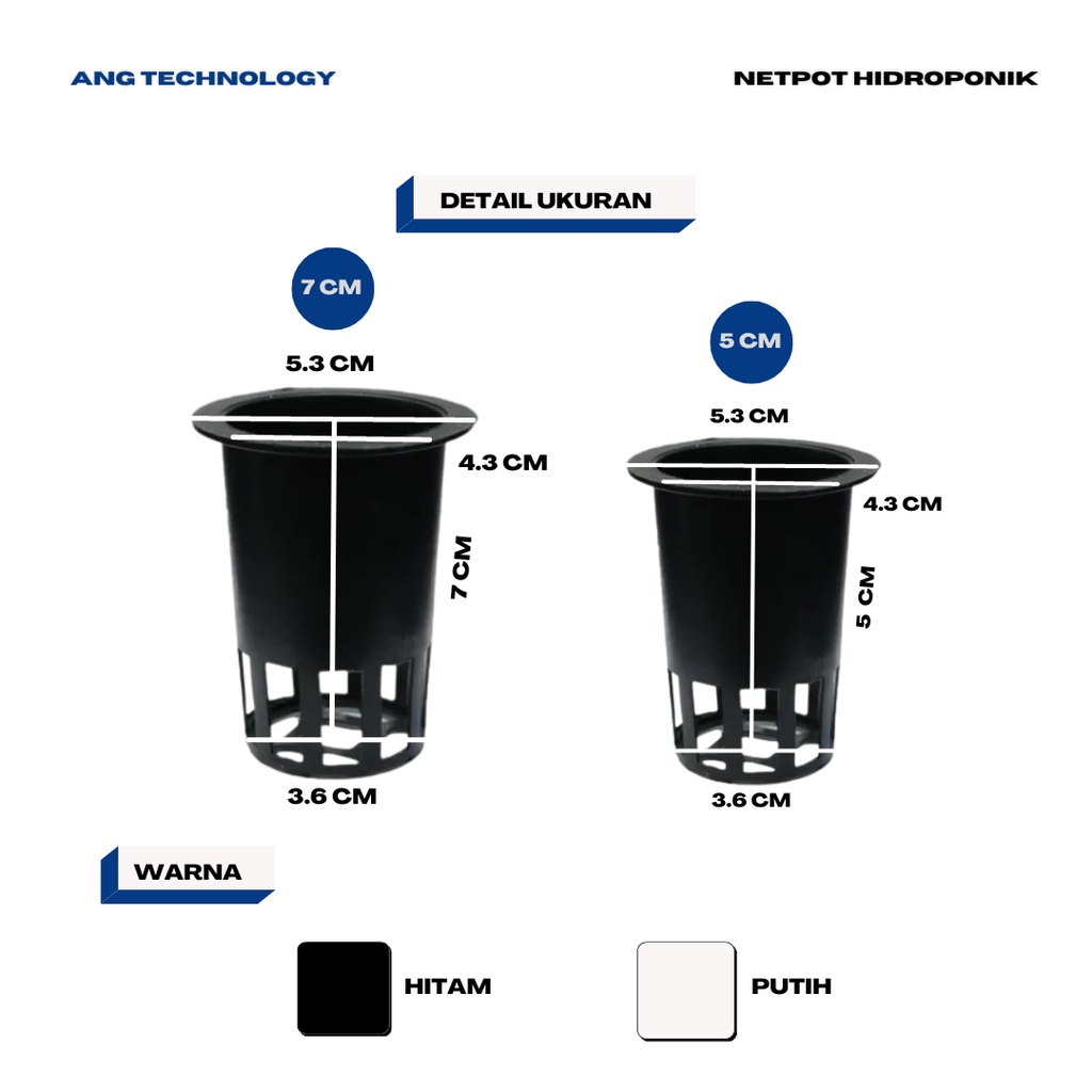 Netpot Hidroponik ANG Jaring Tinggi 5 cm &amp; 7 cm Net Pot Pot Hidroponik  - Netpot Murah Pot Bunga Pot Tanaman Termurah se-Indonesia 5 6 7 8 9 10 20