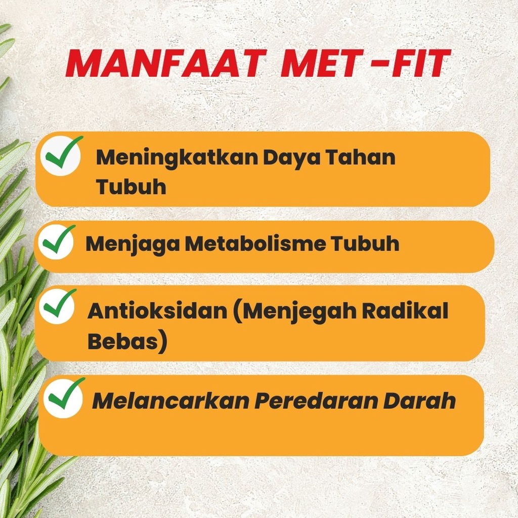 Vitamin daya tahan tubuh dewasa metabolisme suplemen booster kekebalan tubuh Met fit Naturindo