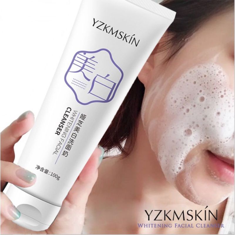 YZKMSKIN WHITENING FACIAL FOAM CLEANSER 100gr SABUN CUCI MUKA KOREA YZKMSKIN PEMBERSIH WAJAH