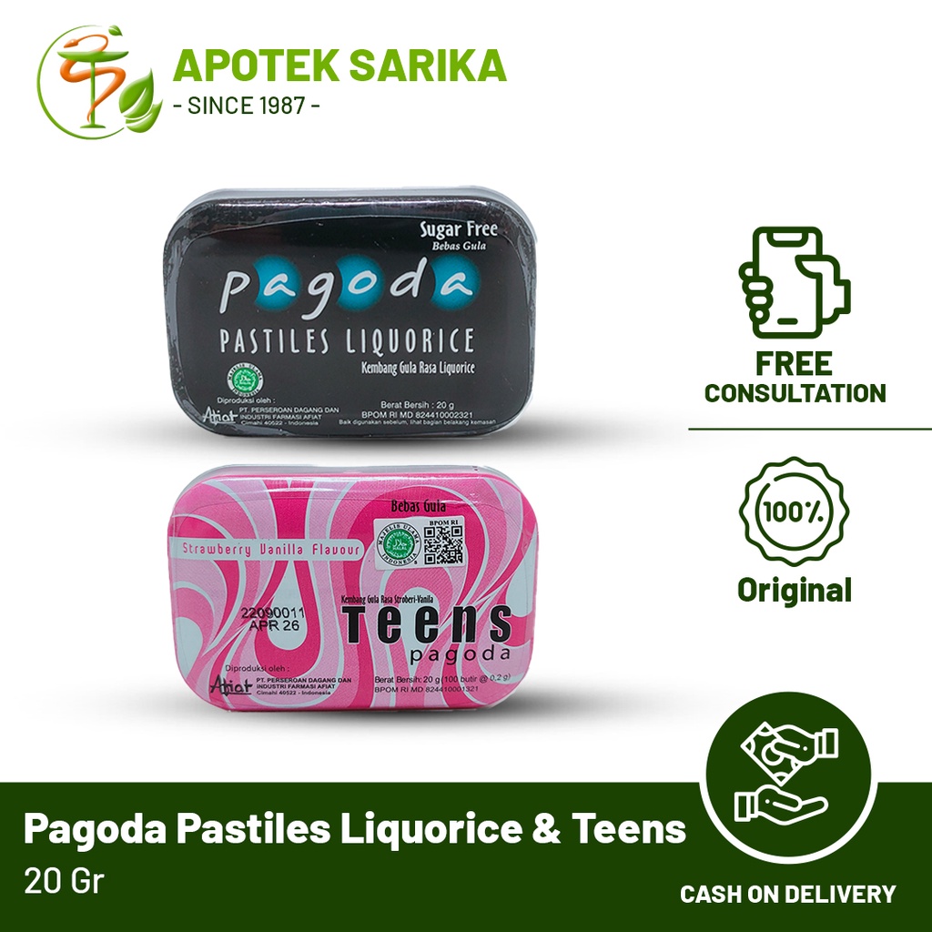 

Permen Pagoda Pastiles Apel, Jeruk, Anggur, Lemon, Strawberry, Original, Liquorice , Teen Straw Vanilla 20Gr