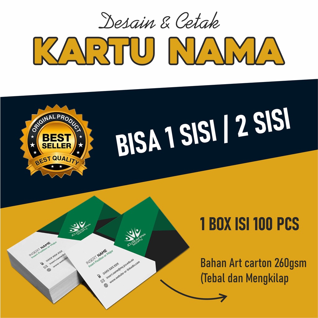 

CETAK KARTU NAMA 1 SISI / 2 SISI