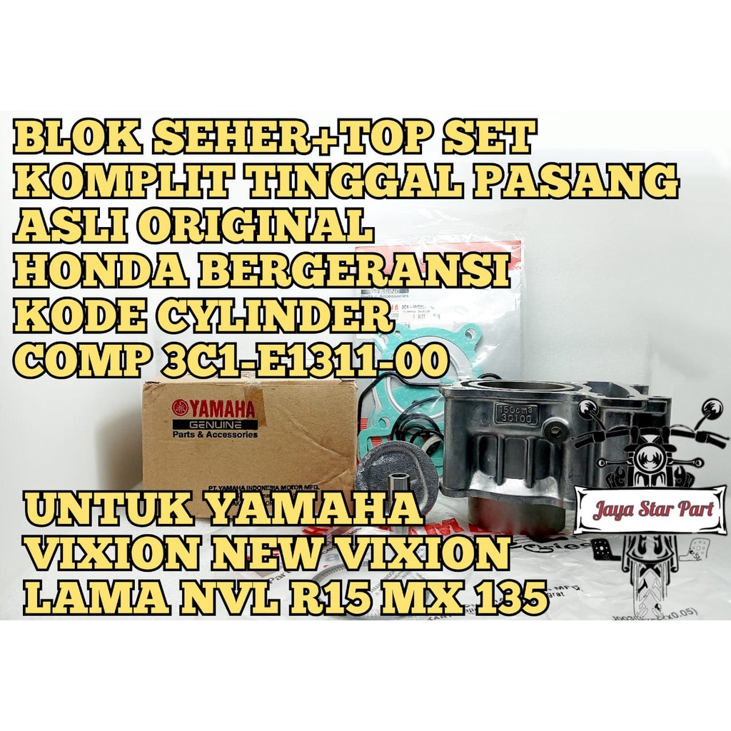 ORI CYLINDER BLOK BORING KOMPLIT ASSY + TOPSET PISTON KIT SET KODE(3C1-E1311-00) ORIGINAL ASLI YAMAH